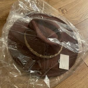 Brown Gold Rhinestone Hat Forever 21